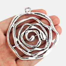2 шт Большой античный серебряный открытый/полый спиральный вихревой Амулет Подвески для изготовления ювелирных изделий