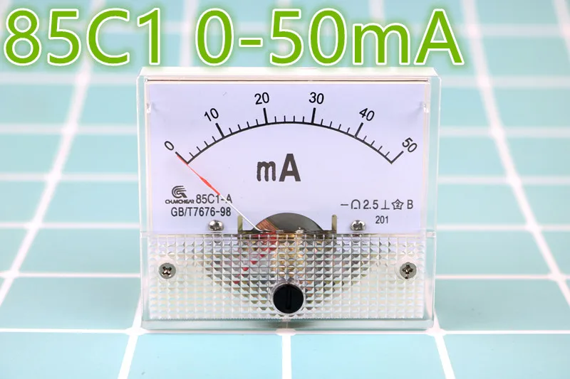 Measuring Square DC 0-50mA Analog Current Meter Ammeter