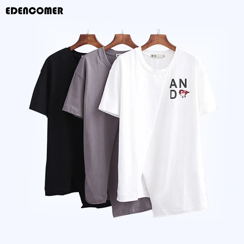 

Plus Size Women Clothing Summer Casual Loose Bird Printing T-Shirt 2018 New Irregular Short Sleeve 5XL 6XL Korean Female Top