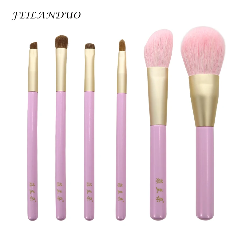 6 Pcs Professional Makeup Brushes Set High Quality Make Up Brushes Full