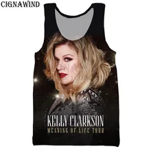 Модный популярный певец Келли Кларксон жилет для мужчин/женщин 3D Печать Жилеты Повседневный Harajuku стиль уличная Бодибилдинг топы