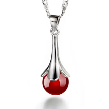 

100% 925 sterling silver fashion rhinestone ladies' pendant necklaces jewelry birthday gift drop shipping wholesale