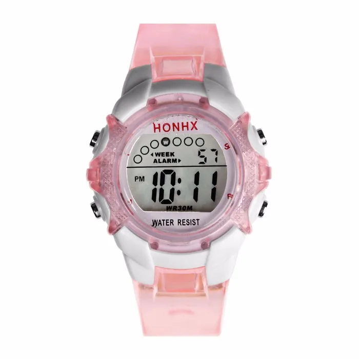 Водонепроницаемый светодиодный цифровой кварцевые часы с будильником для девочек, спортивные наручные часы, подарки для детей, спортивные часы - Цвет: A