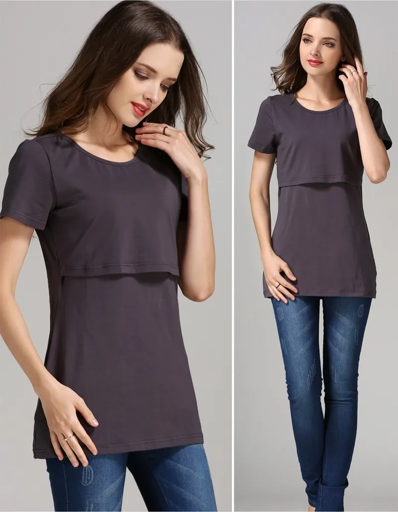 Materno para Mulheres Alto de Maternidade Emoção Mães Gravidez Maternidade Roupas Outono Manga Longa Tops Aleitamento Grávidas Enfermagem T-shirt 24 tops for pregnant women