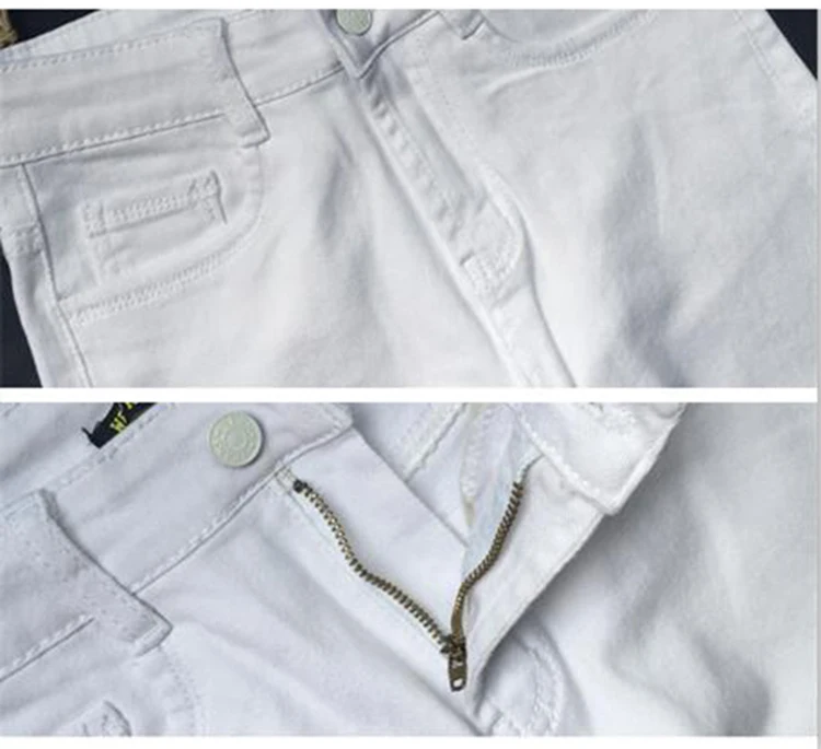 2017 Women Brand Clothing Skinny White Jeans New Street Style Popular Cotton Slim Pencil Pants High Waist Female Denim Pant Jean (2)