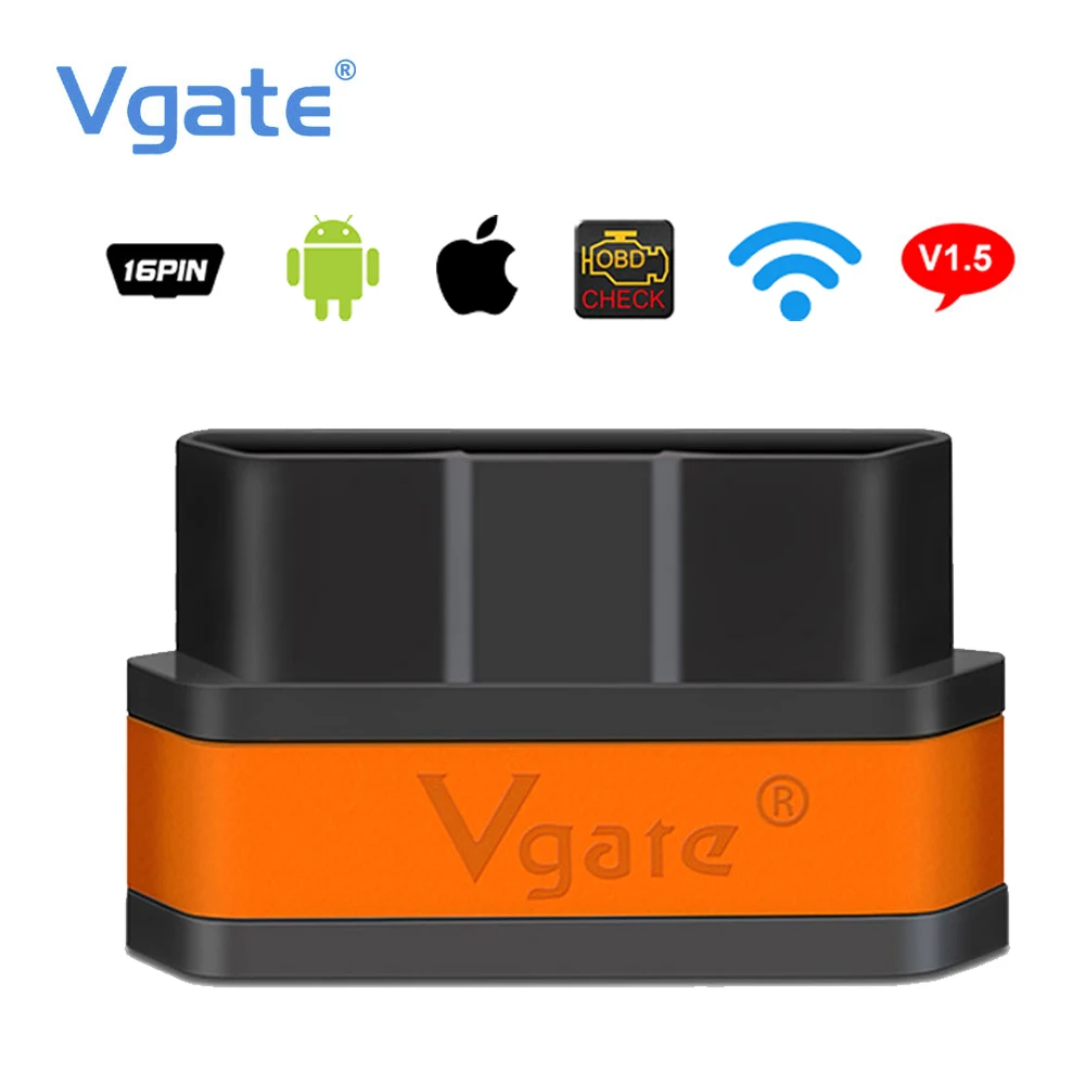 

Original Vgate iCar2 Wifi OBD2 ELM327 China ELM 327 v2.1 Wi Fi OBDII Diagnostic Tool Scanner Wi-Fi OBDII For iPhone iOS Android