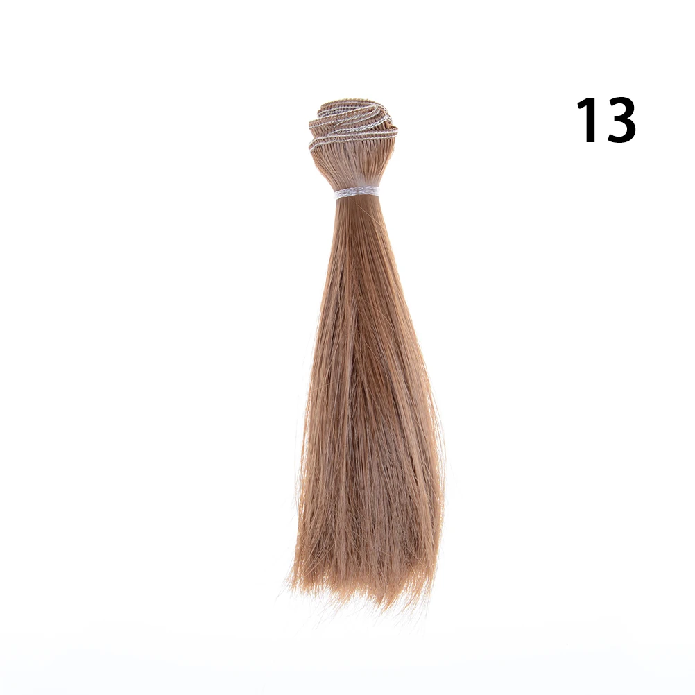 Новинка 15 см длинные кукольные волосы высокотемпературный материал натуральный цвет толстый BJD многоцветный s прямые волосы парики куклы аксессуары - Цвет: NO13