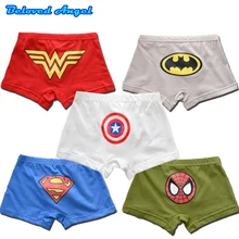 5 шт./партия, трусы с рисунком для мальчиков Нижнее белье для маленьких мальчиков трусы для малышей Детские трусы-боксеры, детская одежда смешанных цветов