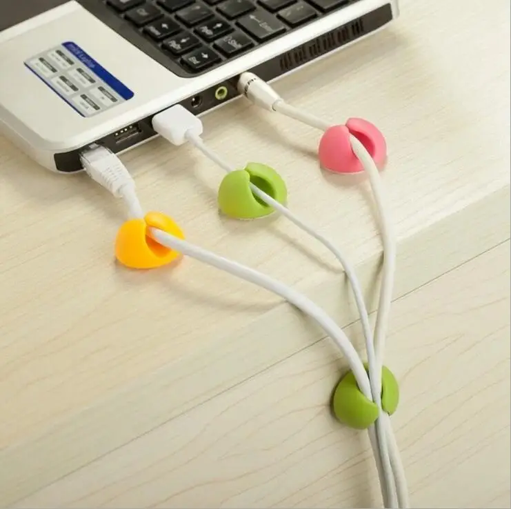 

5 PCS Colorful Cable Clip Desk Tidy USB Charger Cord Holder Organizer Holder Secure Table Storage Holders Racks