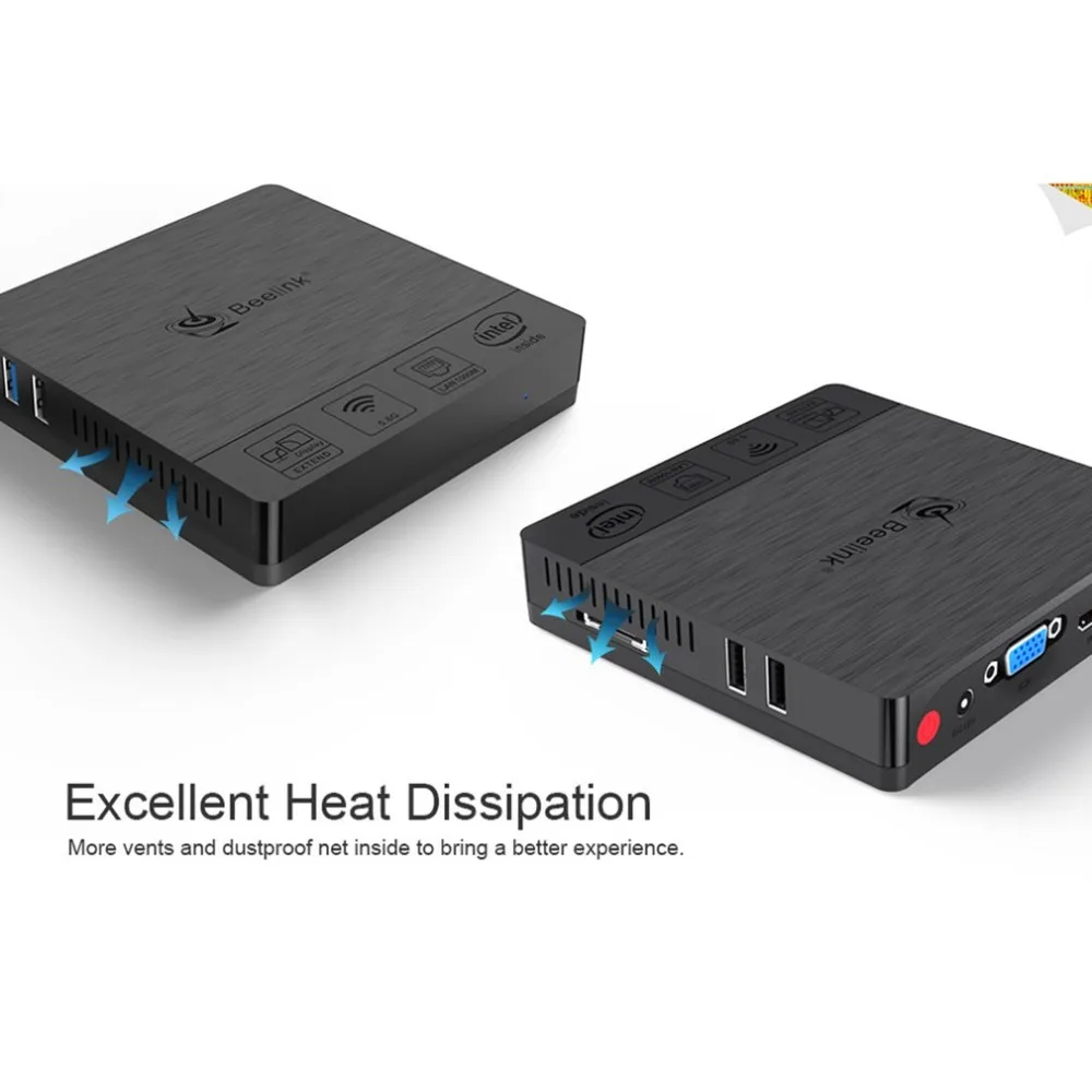 Sale Mini PC 4+64 GB Intel Atom X5-Z8350 2.4/5.8GHz Dual Band WiFi Bluetooth 4.0 Ethernet 1000Mbps 3