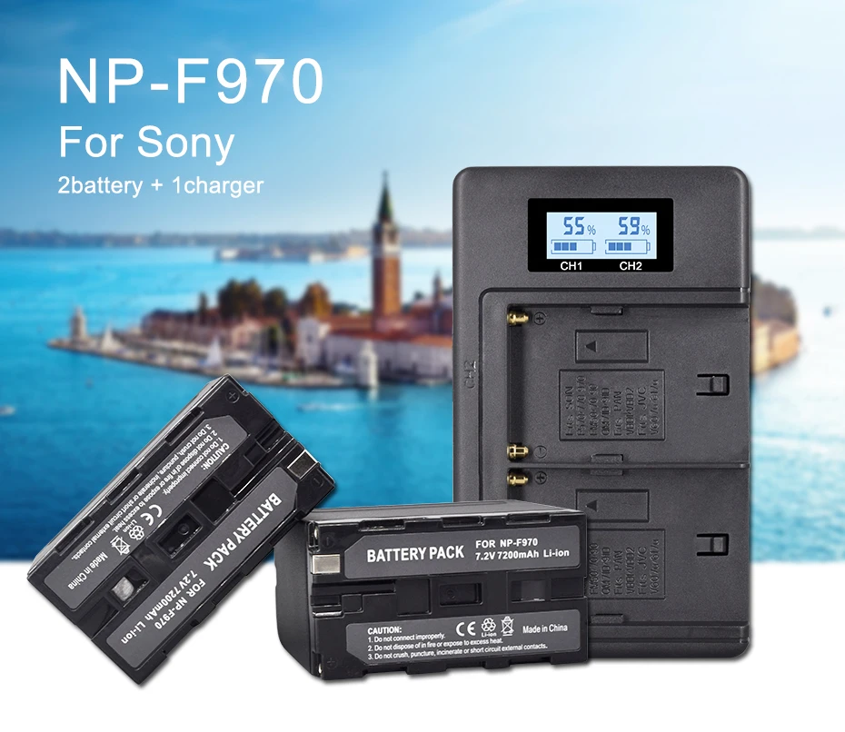 Palo 7200mAh NP-F960 NP-F970 NPF960 NPF970 Аккумулятор для видеокамеры с ЖК-зарядным устройством для sony DCR-SC100 CCD-SC55/SC65 CCD-TR3000/TR3300