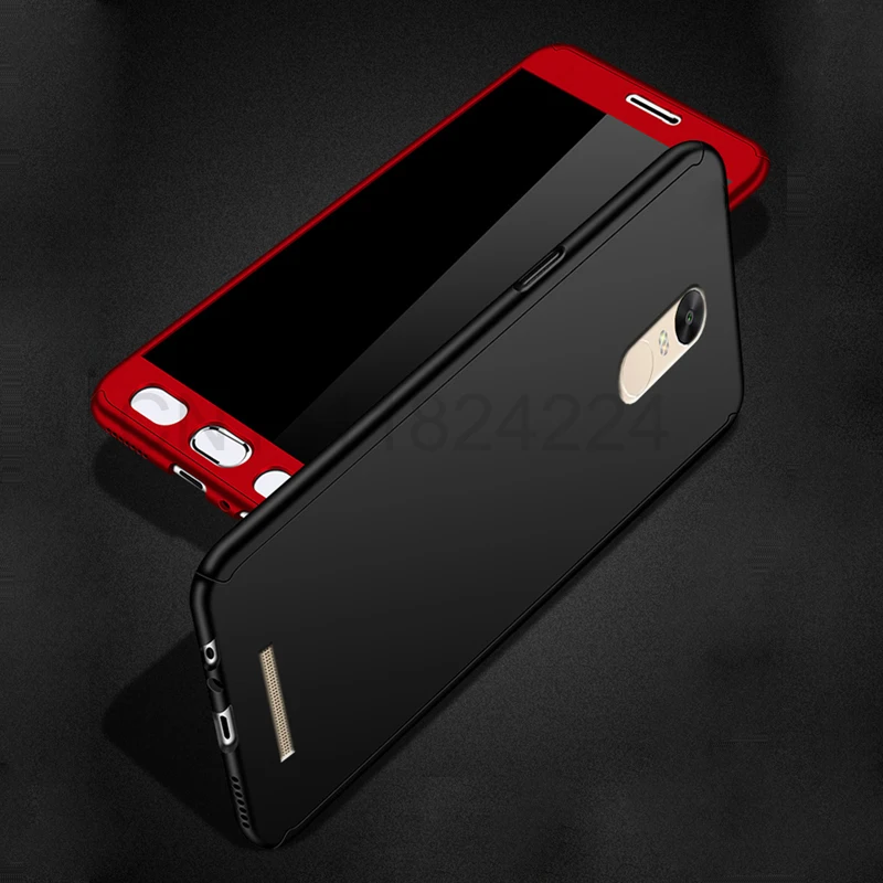 

360 Full Coverage Phone Case for Xiaomi Redmi Note3 Note3 Pro Note3 Prime Phone PC hard Back Cover with free Tempered Glass 5.5"
