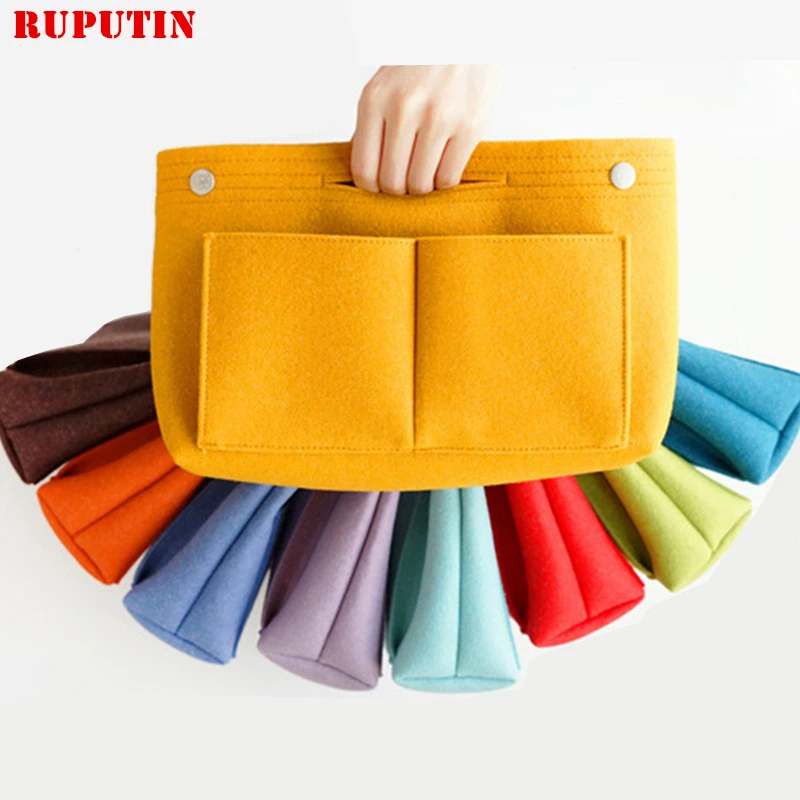  Colorful Felt Cosmetic Bag Large Capacity Mummy Package Multifunctional Storage Makeup Sundry Handb