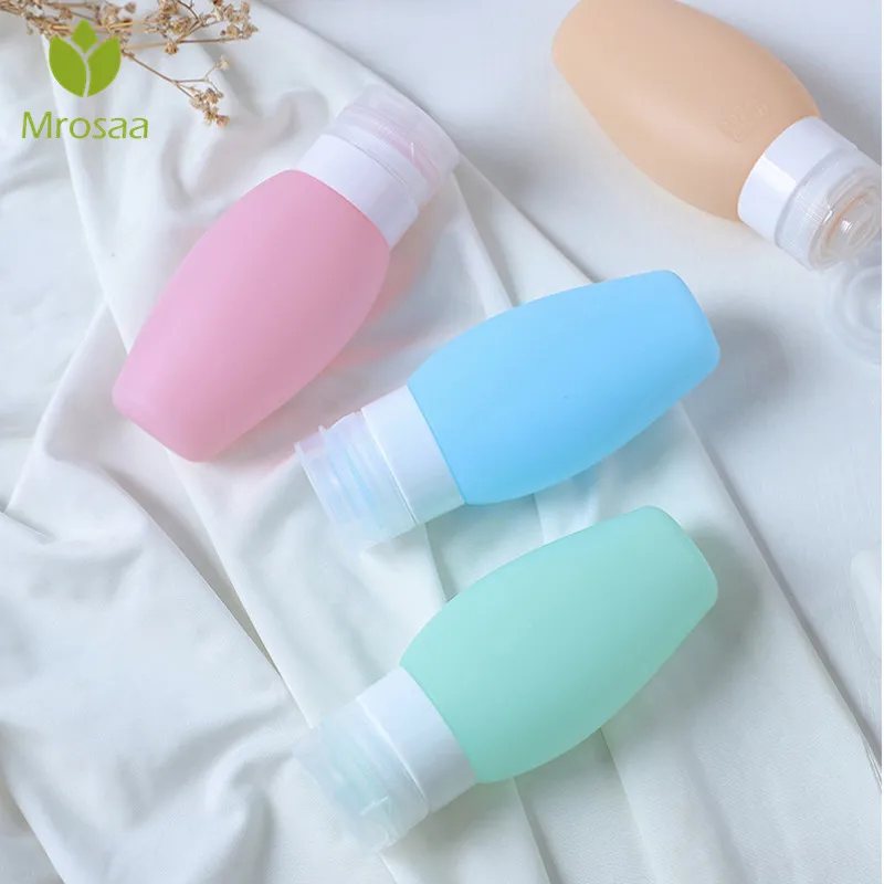 

1pc 60ml 90ml Portable Empty Silicone Travel Packing Press Bottle For Lotion Shampoo Shower Gel Bath Small Sample Containers