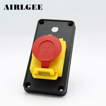 

High Quality Yellow Cover Anti touch 4 Pin Electromagnetic Emergency Push Button Switch KJD18-4 Power failure protection Switch