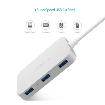 

USB 3.0 Hub Aluminum Alloy USB-C to 4-port with HD Output Port USB Type-C Port and 1 4K HD Port for MacBook Pro Pixel iphone 7