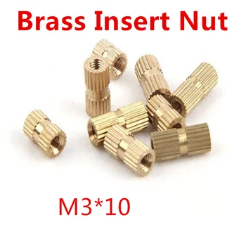 

100pcs/lot M3*10 M3 x 10 Closed End Brass Insert Nut , Single Thread Brass Knurl Nut OD=4.2mm