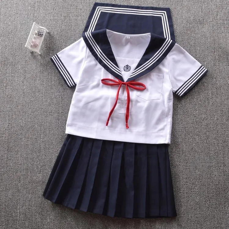 Japanese High end sailor suit Summer embroidery Short sleeve suit 001 ...