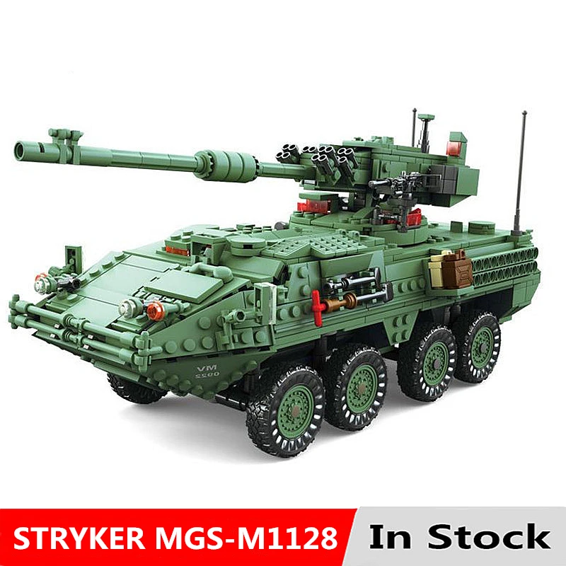 

Military Series The STRYKER MGS-M1128 Kits Model 1672pcs Set Compatible With Legoingyl Building Blocks Bricks Toys For Children