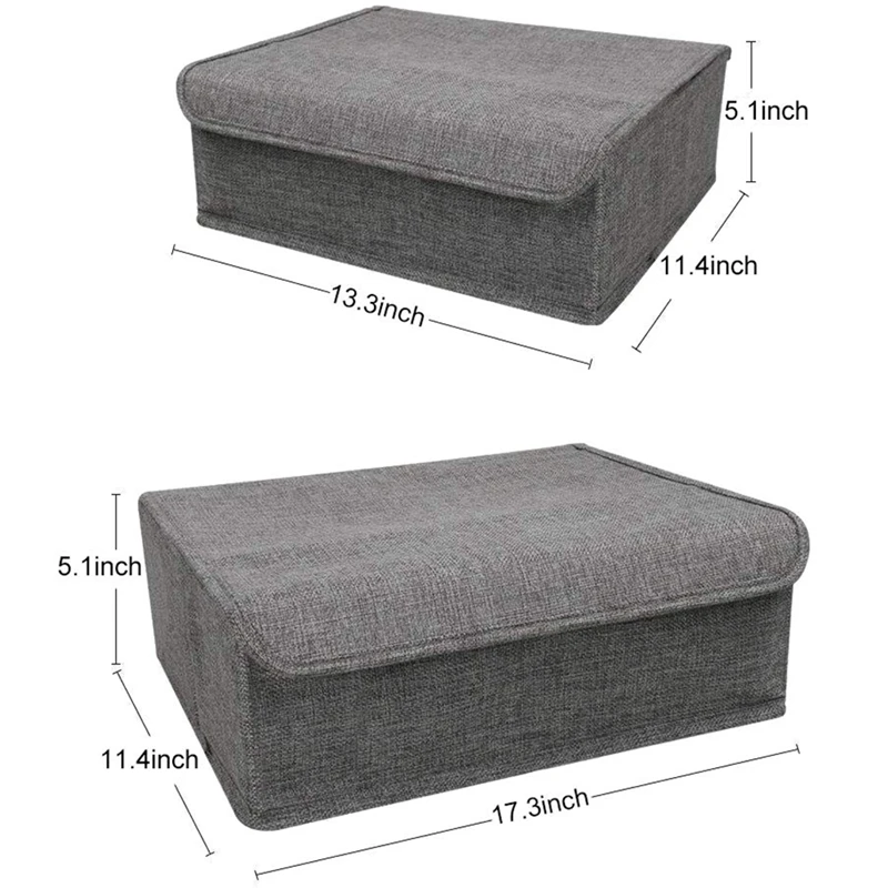 

Drawer Storage Box with Lid, 2 Foldable Divider Storage Box, Wardrobe Underwear Storage Box, Used To Sort Socks, Bras, Scarves