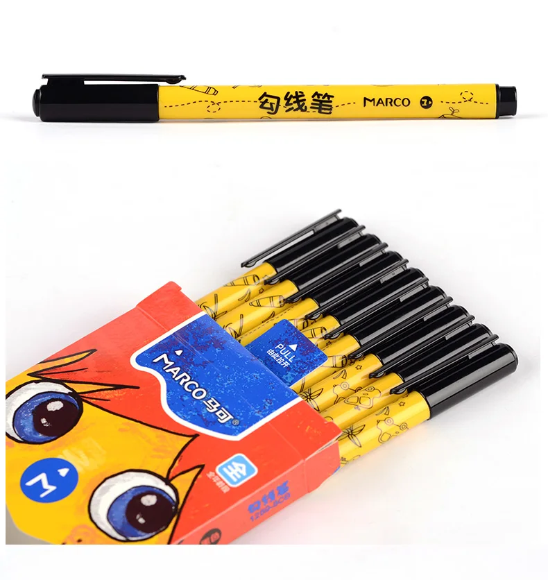 3pcs 8pcs Safe Non-toxic Black Marker Pen Drawing Liner Pen Art Markers for Kids Stationery School Office Supplies