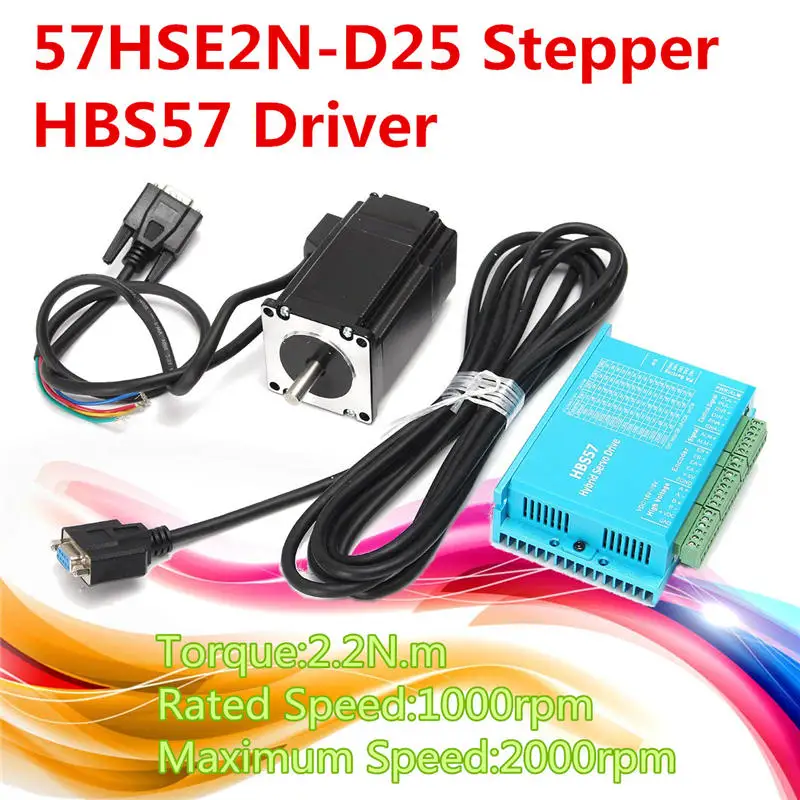 

High-speed closed-loop stepper motor set Kit HBS57+57HSE2N-D25 Hybrid Servo Closed loop stepping motor drive High Quality