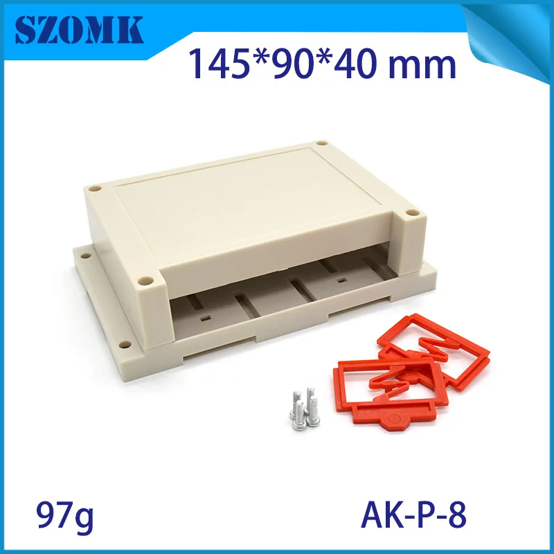 

10 pieces Din rail box plastic electronic enclosures diy project case terminal Block din rail case 145x90x40mm szomk enclosure