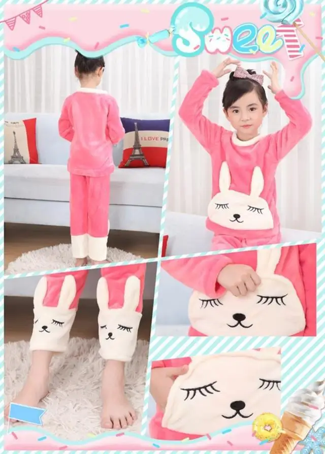 Осенне-зимняя детская флисовая Пижама домашняя одежда Пижама для мальчиков теплая фланелевая одежда для сна одежда для отдыха для девочек детские пижамы из кораллового флиса