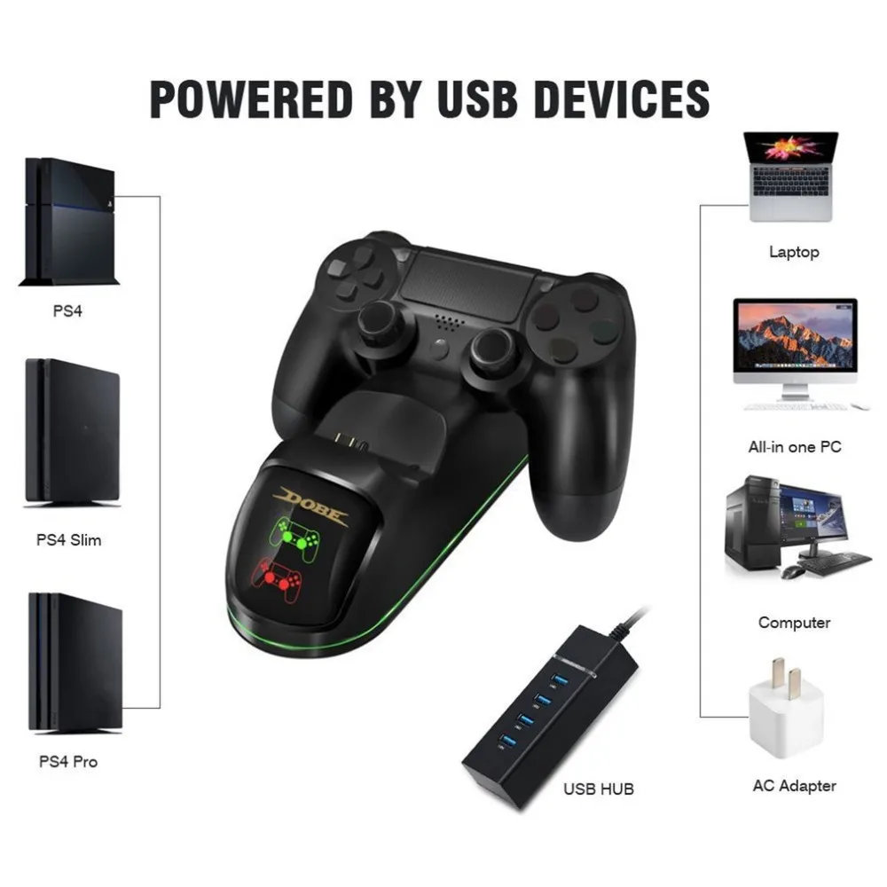 

Dual Charging Dock Station Stand Holder Double Handler Charger For Sony PS4 Slim PS4 Pro PlayStation 4 Gamepad Controller