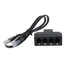 1PC Tools RJ11 6P4C Female To 4 Ethernet RJ45 8P8C Male F/M Adapter Converter Cable Phone Networking 1PC Tools RJ11 6P4C Female To 4 Ethernet RJ45 8P8C Male F/M Adapter Converter Cable Phone Networking
