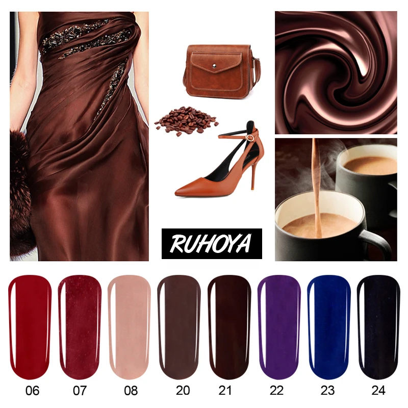 Ruhoya Gel Lacquer Primer For Nails Semi Permanent Purple Colors Soak