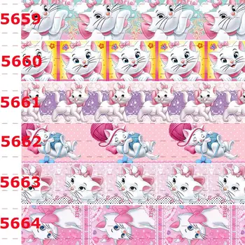 

New 50 yards lovely cat cartoon ribbon printed grosgrain ribbon 5659