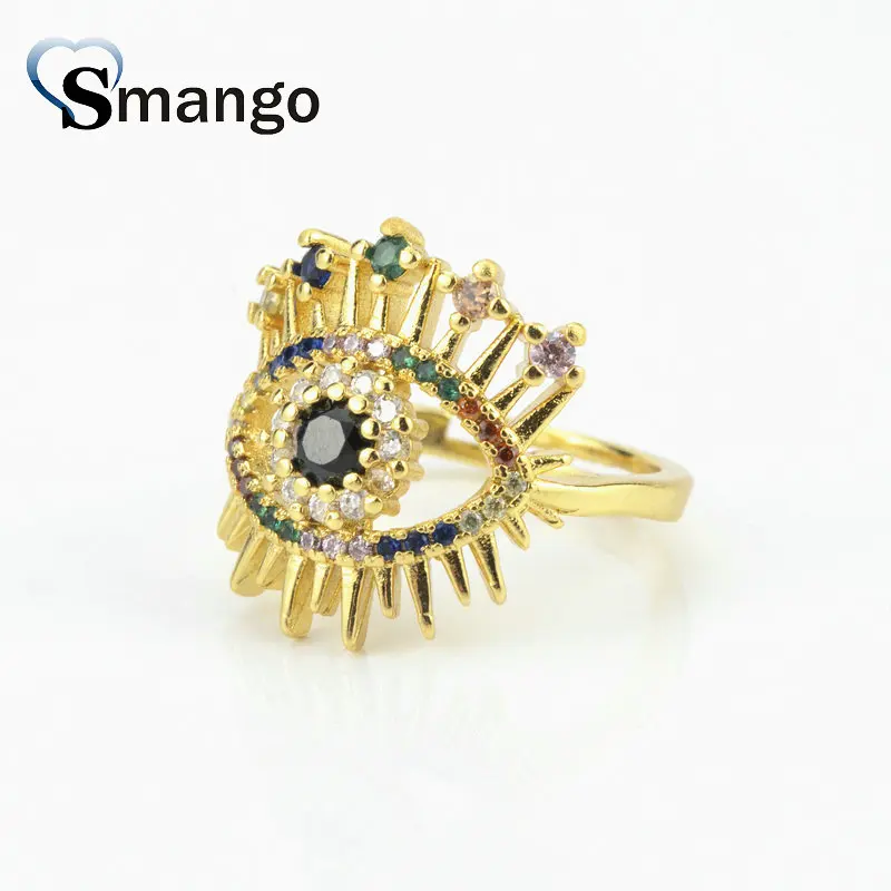 

5Pieces,Women Fashion Jewelry,The Rainbow Series,The Big Eye Shape Rings, Gold Colors, Can Wholesale