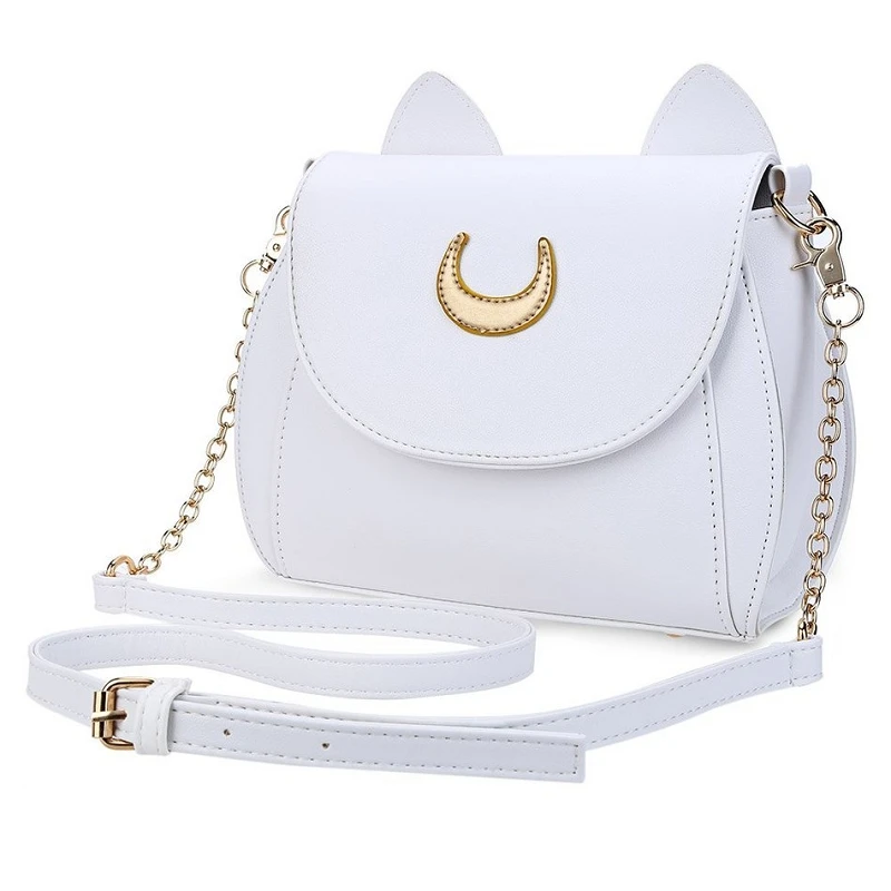 

Summer Sailor Moon women Handbag Black Luna Cat Shape Chain Shoulder Bag PU Leather Women Messenger Crossbody Small Bag