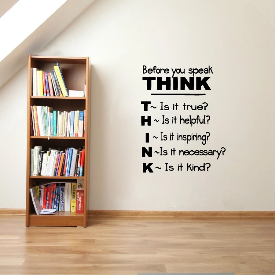 "think Before You Speak..." Motivational Quotes Vinyl Wall Decals