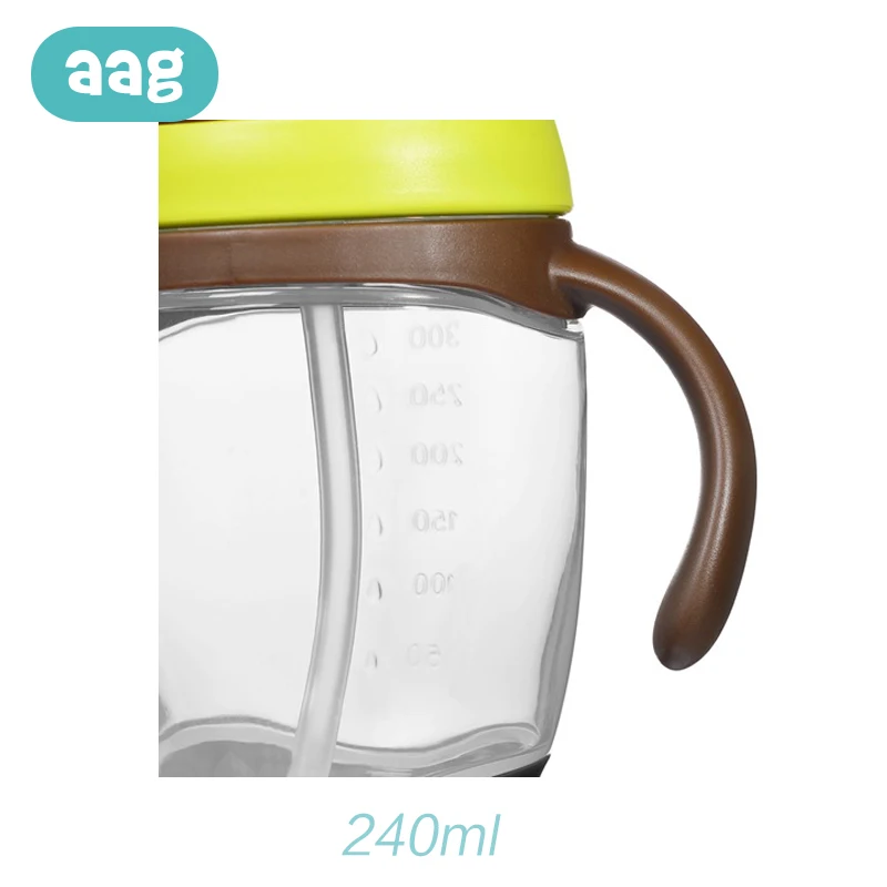 AAG детская бутылка для воды обучающая Питьевая чашка детская тренировочная Питьевая соломинка с ручкой школьная бутылка детская поилка 25