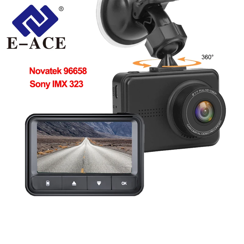 E-ACE Мини Автомобильный видеорегистратор Камера novatek 96658 2 45 дюймов Full HD 1080P ночного