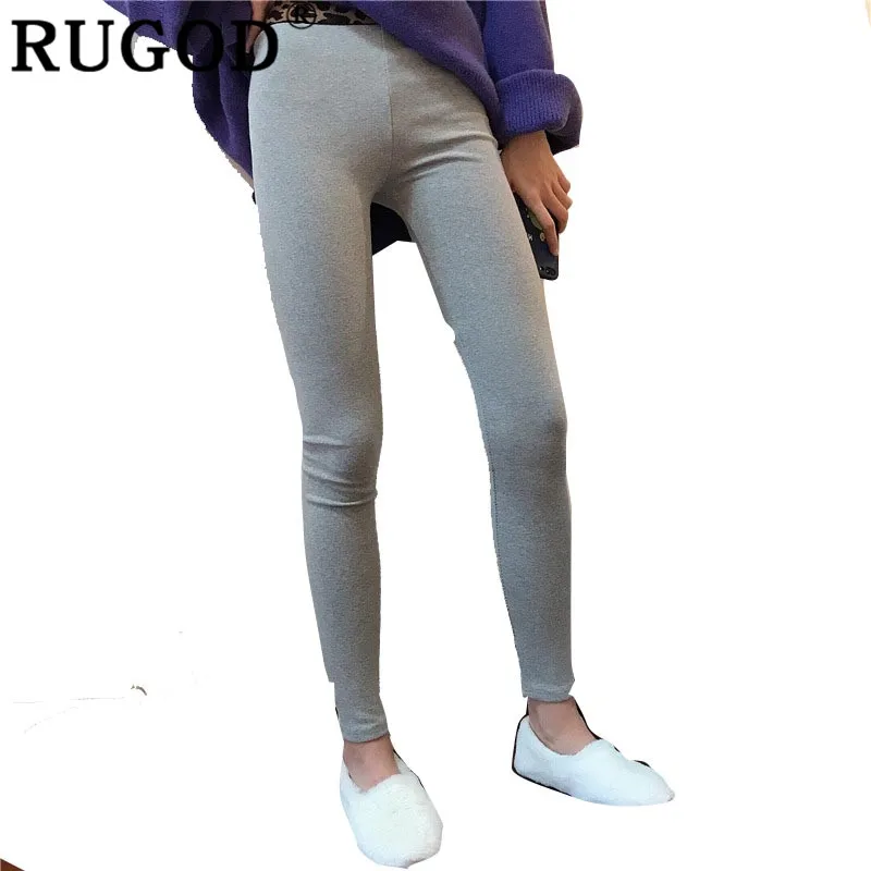 RUGOD модные повседневные женские брюки леопардовые женские трусы средней посадки леггинсы однотонные сексуальные женские брюки до