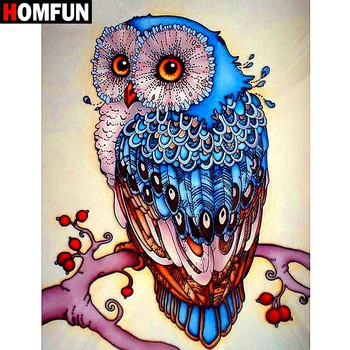 

HOMFUN 100% Full Square/Round Drill 5D DIY Diamond Painting "Animal Owl" 3D Embroidery Cross Stitch Home Decor Gift BK005