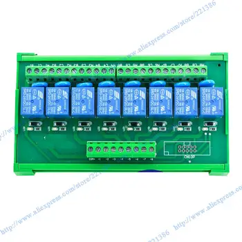 

8 channels 9V 10A DIN rail mount Relay Module driver board output amplifier board PLC board relay SRD-9VDC-SL-C PNP