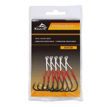 5 шт./мешок высокоуглеродистой стали свинца рыбы двойной крюк 5/0 кевлар шнур