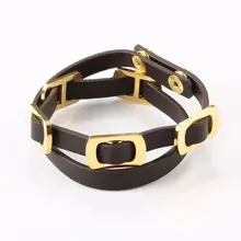 Винтажный Мужской кожаный браслет коричневый цвет открытый Кафф Веревка Шарм Браслеты многослойное украшение в стиле панк регулируемый браслет для женщин подарок