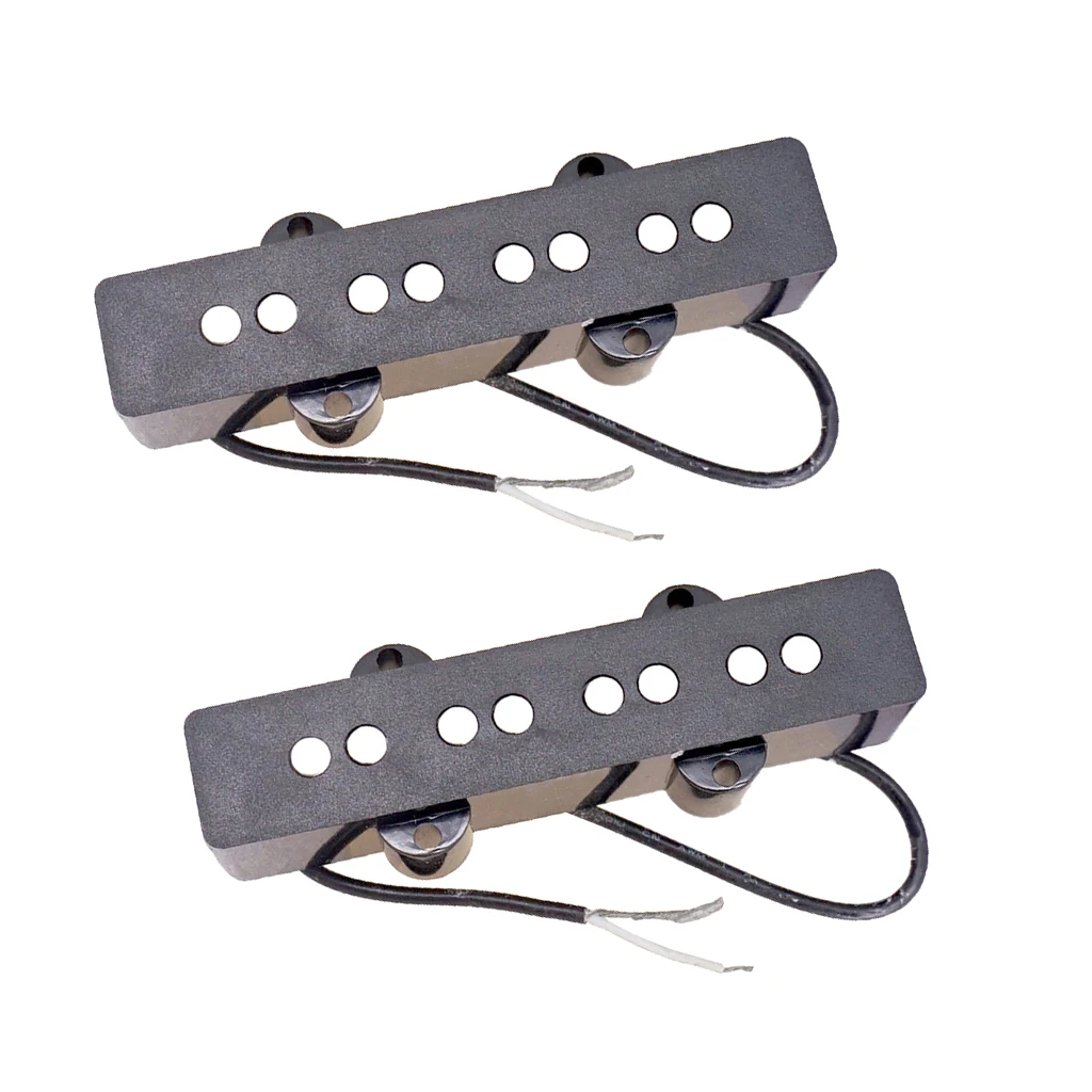 Tooyful Exquisite 2Pcs Black Electric Bass Open Pickups DIY for JB Jazz Bass Musical Instrument Accessory