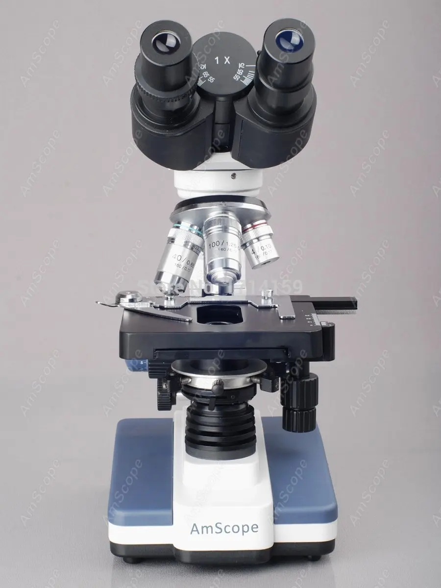US $179.46 school and clinic AmScope Supplies 40X1000X LED Lab Binocular Compound Microscope w 3D TwoLayer Mechanical Stage