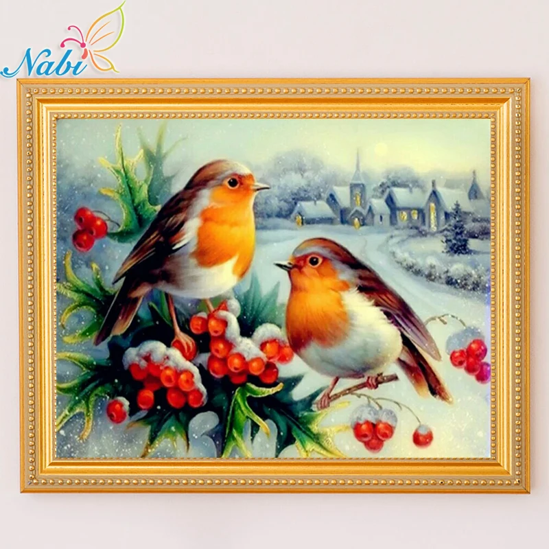 

NABI Bird Diamond Embroidery Animal paintings from rhinestones 100% Full Square diamond painting sets for Kids Room Decor 002SS