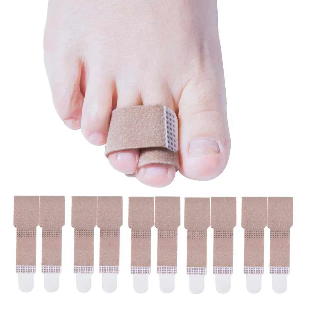 

16pcs Fabric Toe Finger Straightener Hammer Toe Hallux Valgus Corrector Bandage Toe Separator Splint Wraps Foot Care D1178