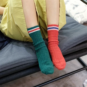 

Women's autumn winter cotton wool socks warm thick fashion casual letters M embroidery college wind girls wild funny happy socks