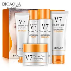 Горячие Bioaqua Новый V7 очищающий лосьон ленивый лицо пять-Pack Мягкий очищающий увлажняющий уход за кожей лица комплект