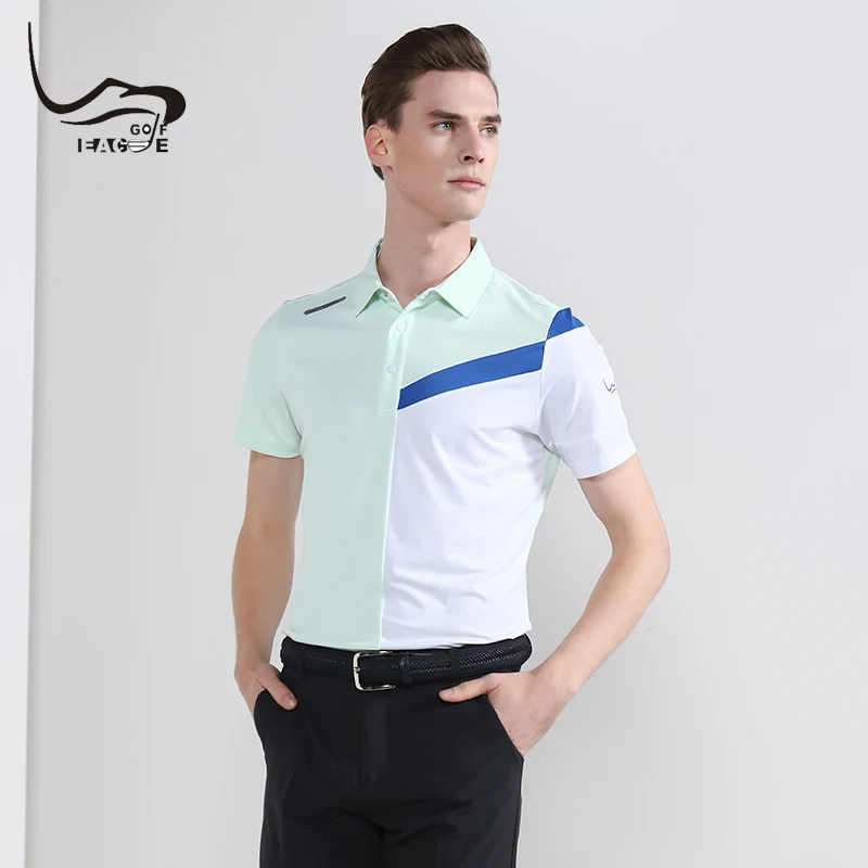 

EAGEGOF Men Golf Shirt Short sleeve Quick Dry golf wear 2019 Summer New Sweatshirt Fashion Male golf sport clothing VS descente