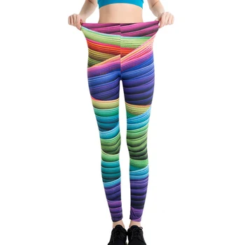 

NORMOV Fitness Leggings Women Printed High Waist Ankle Length Jeggings Casual High Elastic Plus Size Workout Leggings Female